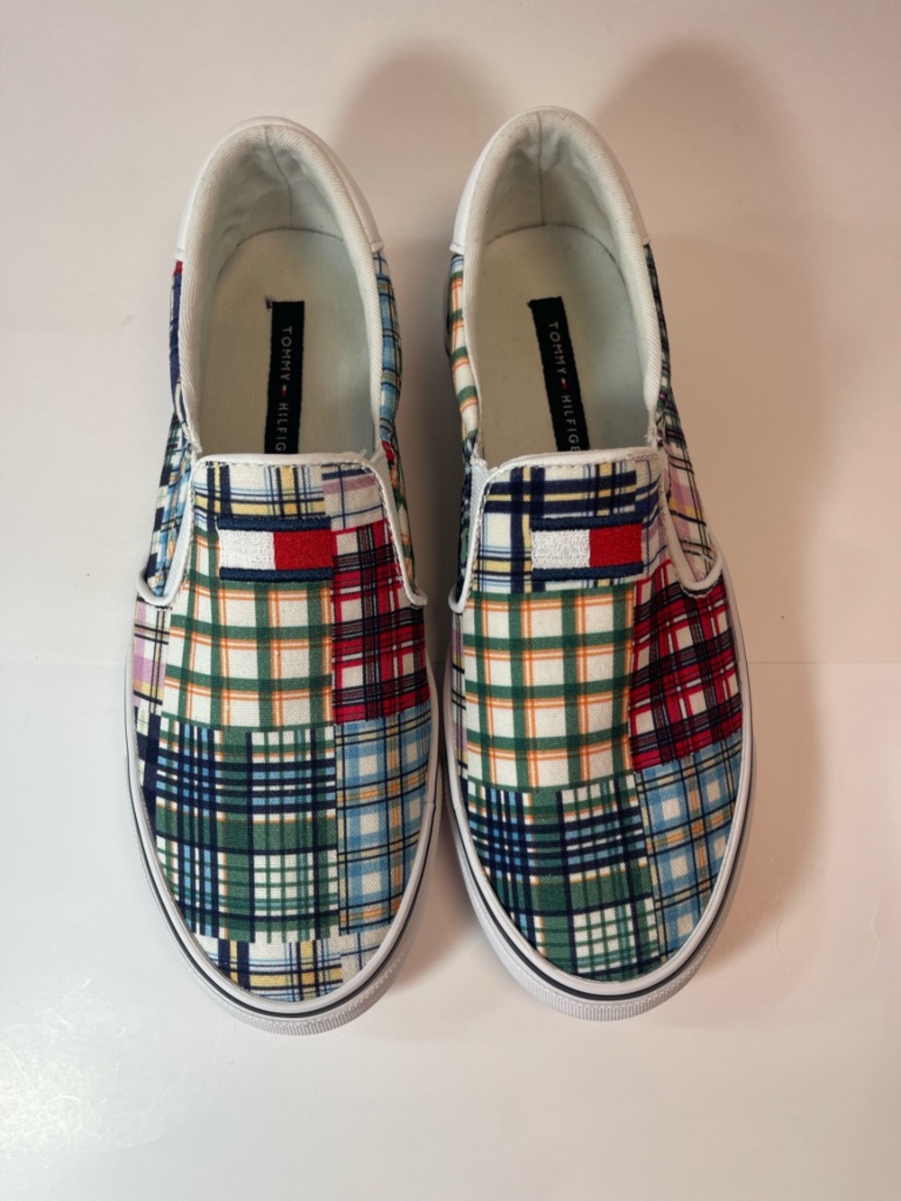 Tommy Hilfiger Multicolor Plaid Slip-On Sneakers